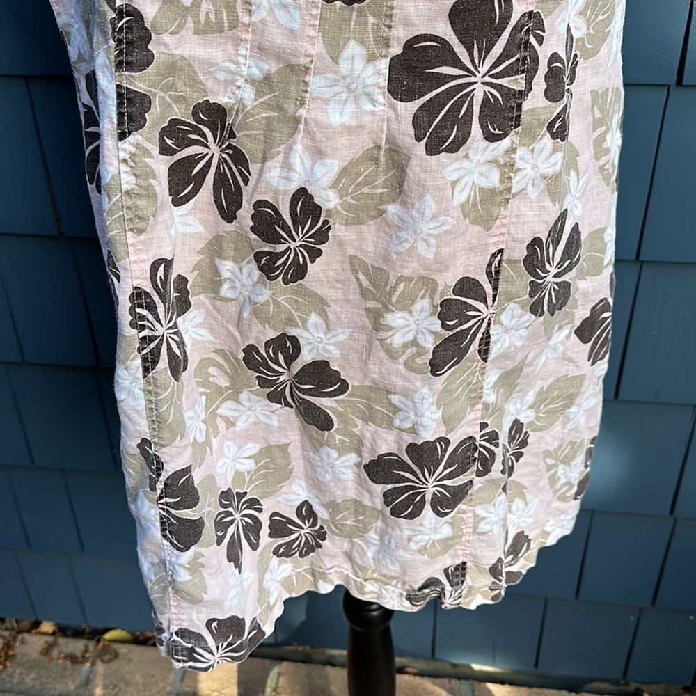 🤎🩷🤎Kaua’ iana Hawiian tank dress linen, pink, tan and brown cotton 1X tiki - Picture 3 of 8